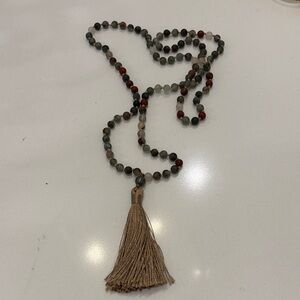 Elegant Beaded Necklace with Tassel